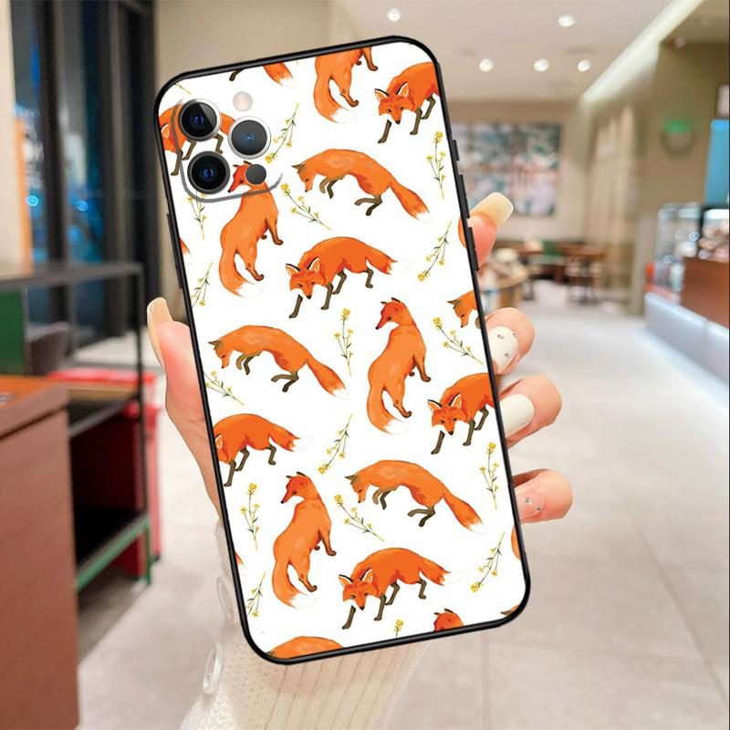 

Мультяшные лисы Животное Чехол для телефона Для iPhone 16 15 14 11 12 13 17 Pro Max mini 15 Plus 16e 17 Air Защитная крышка iPhone 14Pro MAX