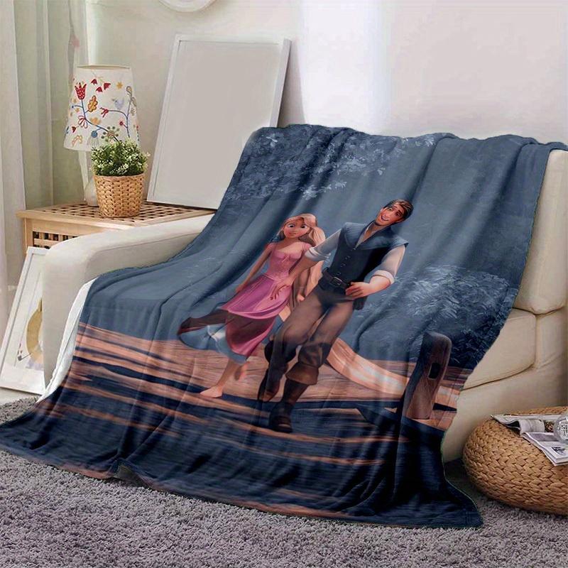 1pc, Tangled Rapunzel & Flynn Rider Throw Blanket Disney Princess Home Decor, Soft Coverlet for Bed, Couch, Travel, Camping, Car, Beach