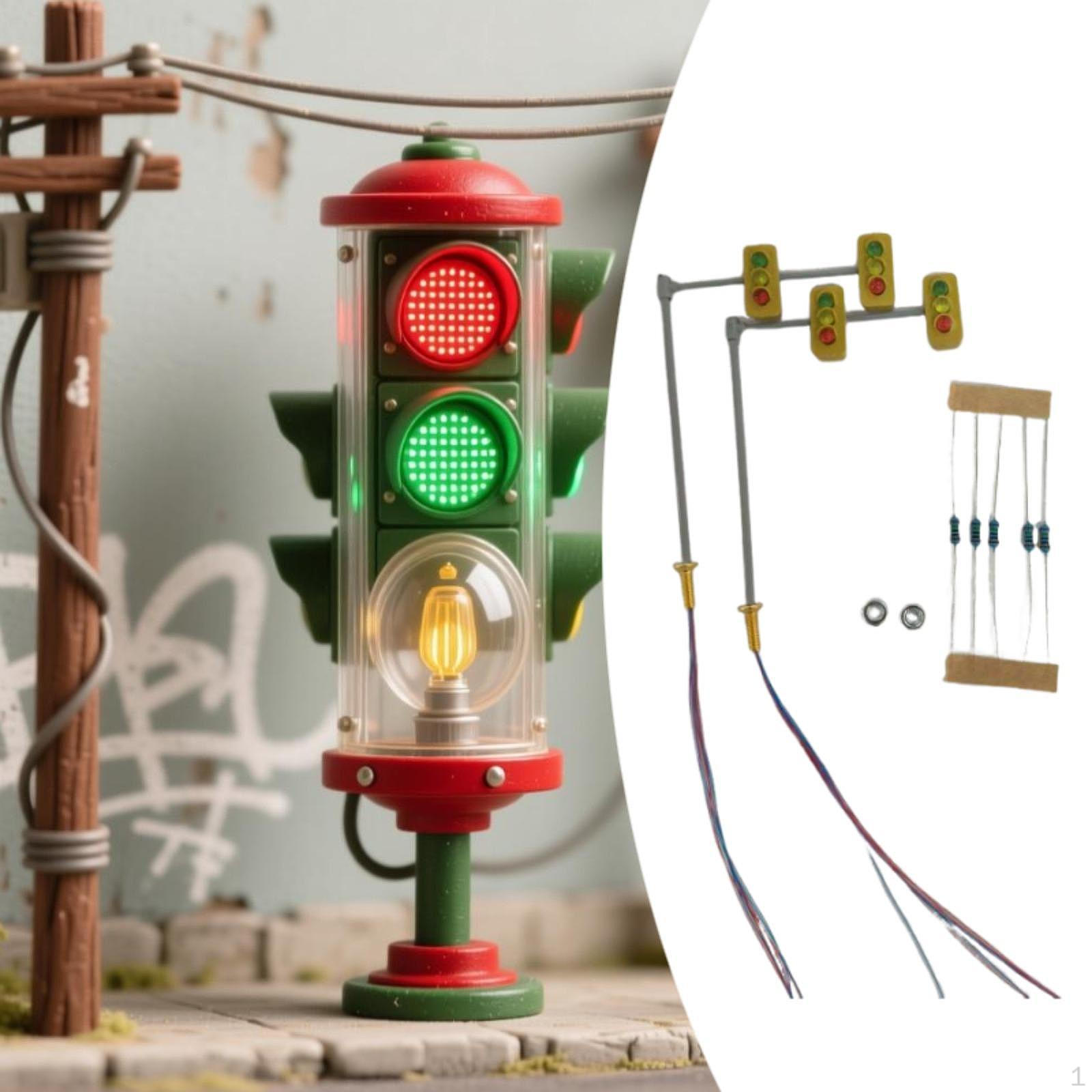 2 шт. Модель светофора, Декорация для макета железной дороги, Реквизит, Реалистичные аксессуары для железнодорожного пейзажа для