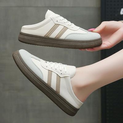 Baotou mezze pantofole abbigliamento esterno da donna 2025 primavera ed estate nuove scarpe da ginnastica tedesche da donna senza tacco casual pigre scarpe da barca da donna