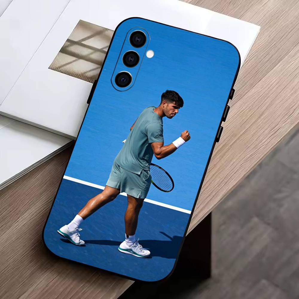 tennis player-Carlos Alcaraz Phone Case Black Silicone Soft For Samsung Galaxy A73,A72,A71,A70,A53,A52,A51