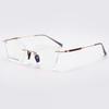 Frameless Sandalwood Glasses: Pure Titanium Butterfly Frames with Myopia-Ready Flat Lenses