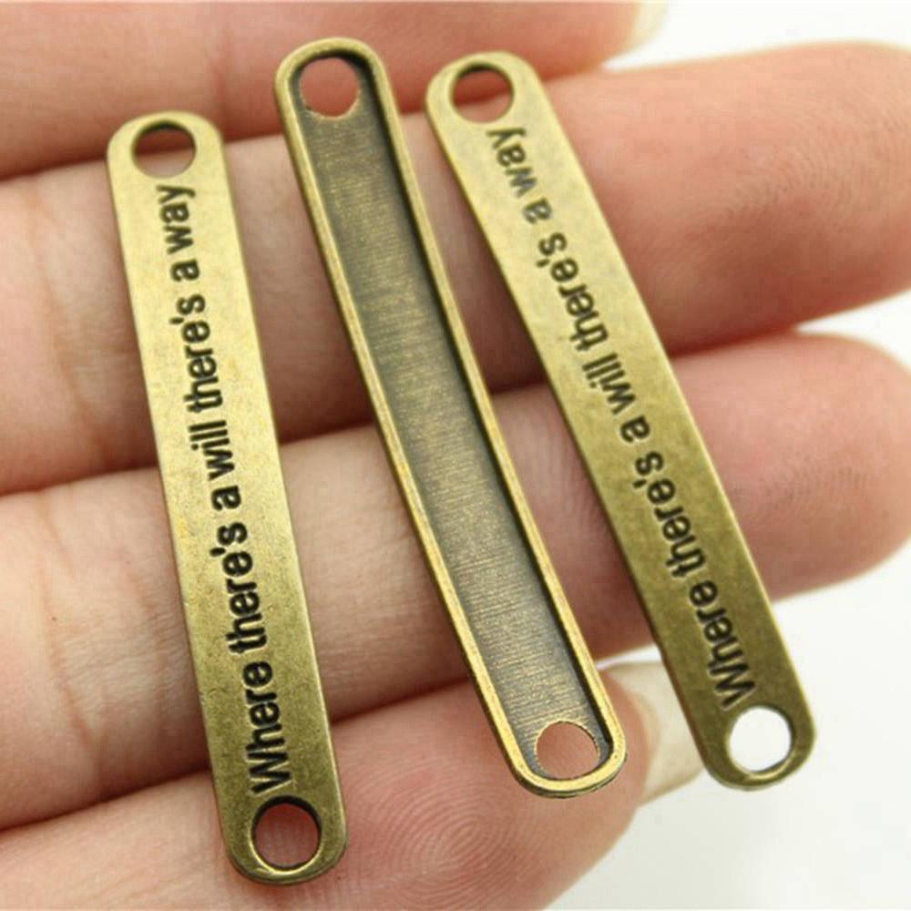 Letter Plate Connectors Alphabet A-Z Antique Bronze Zinc Alloy Jewelry Making Craft Parts DIY Connect Parts