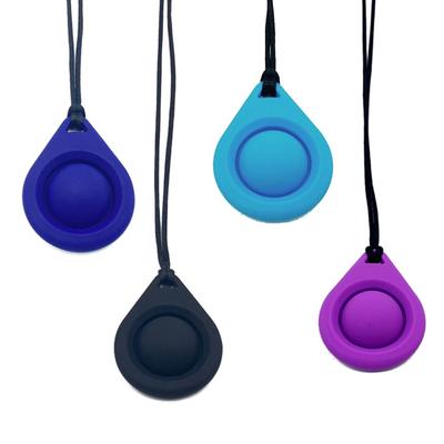 Teething Necklace Silicone Teether Soother Chewing Nursing Biting Toy Sensory Chew Necklace Silicone Chewable Pendant
