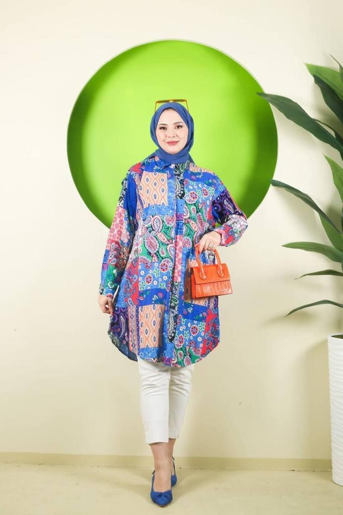 Tunica pentru Femei Mărime Mare Model Alaçati Cămașă Tunica