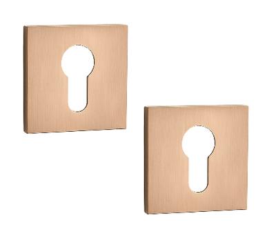 Square Rosettes Insert Plates for Interior Door Handles Rose Gold