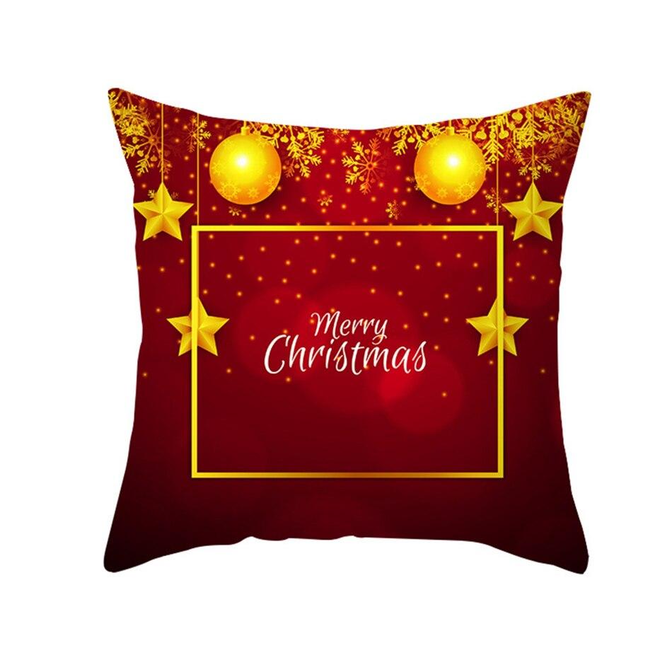 Cheap Christmas Cushion Cover Red and Green Pillow Case Home Decor