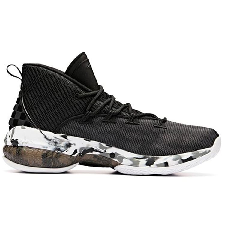 Anta UFO2.0 Mid Top Basketball Shoes Men's Black White 11911603-6