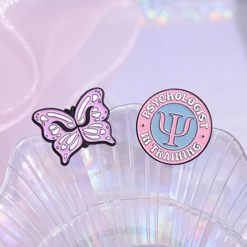And Whimsical Fun Pink Cartoon Butterfly Brooch Trendy Alloy Pin Unique Gift Idea
