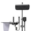 Digitální sprchový systém Piano Nástěnná koupelnová sprchová souprava s teplou studenou vodou Masivní mosazná vanová baterie Šedá digitální sprchová souprava