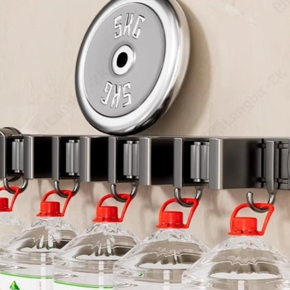 Wall Mounted Mop Clip with Hook Hook Shelf Multi Functional Broom Storage Rack  Home Storage