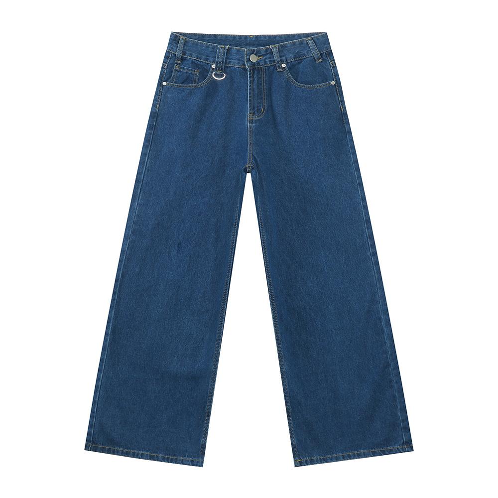 | Main push straight loose baggy micro wide leg jeans men's and women's floor trousers