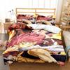 3D Anime Fairy Tail Bedding Set Bed Three-piece Set Duvet Cover Single Double Bed Queen Size Duvet Cover Set Adult Kid's Bedroom Tool