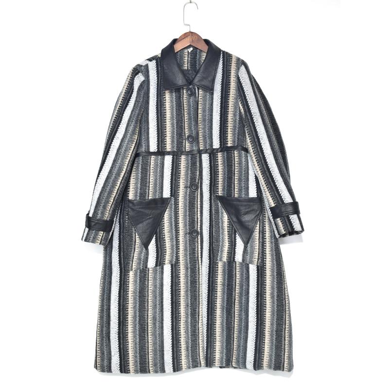 

XITAO Лоскутное полосатое повседневное женское пальто с длинными рукавами GCC4183 One Size чёрный