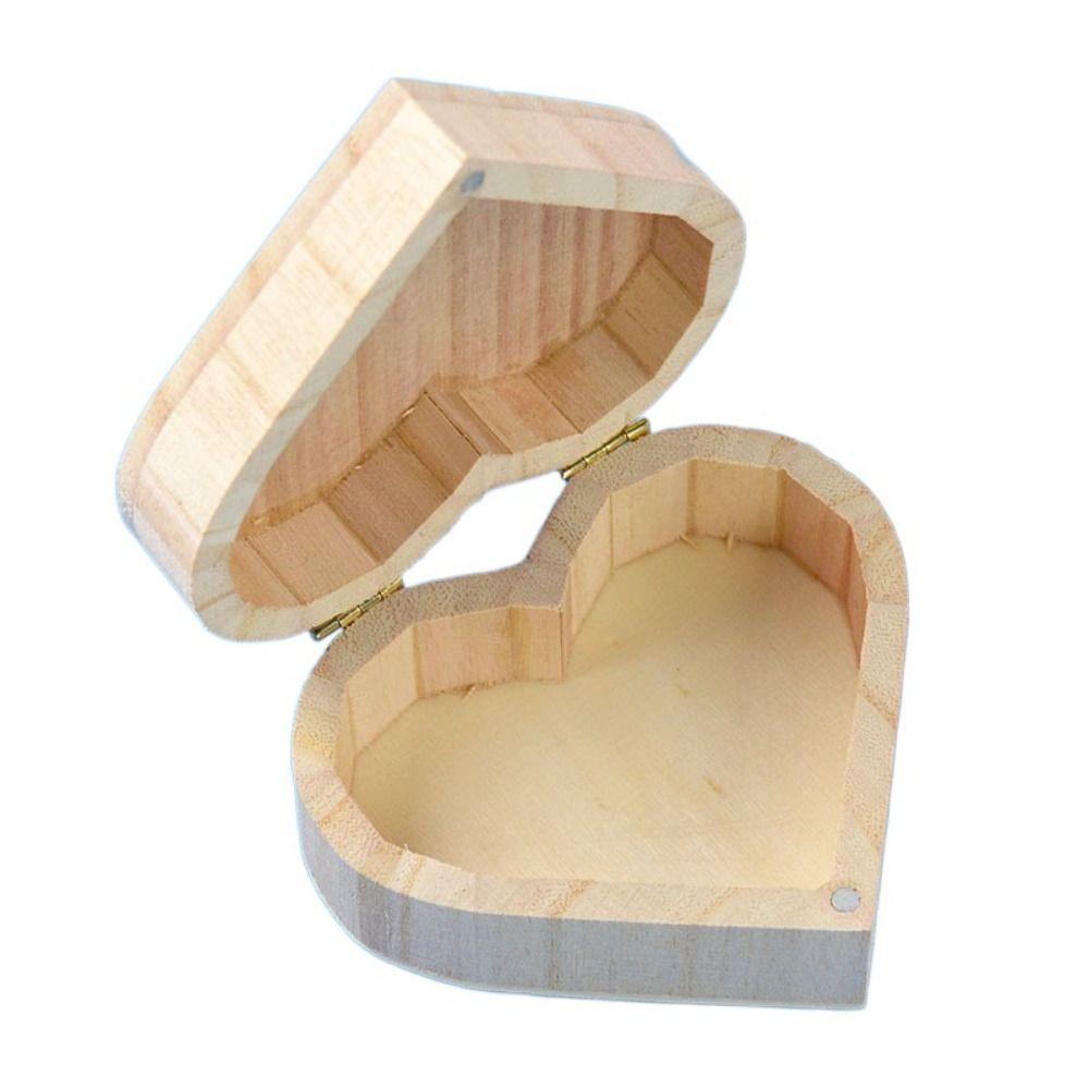 

Wood Heart Shape Wood Box Heart Shape Wooden Organizer Wooden Home Wood Storage Box Earrings 1pc