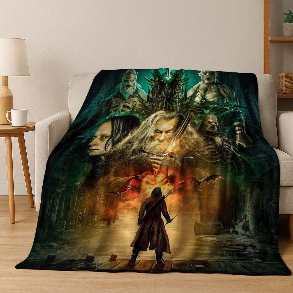 Classics L-Lord of The Rings H-Hobbit Movie Flannel Blanket,Warm and Cozy Soft Throw Blanket for Home Bedroom Bed Sofa Cover Kid