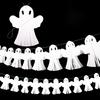 Indoor Party Supplies 5 Pcs 10FT Halloween Banner, Spooky Spider Bat Skull Ghost Seasonal Banner Pumpkin Hanging Bunting Garland for Party,