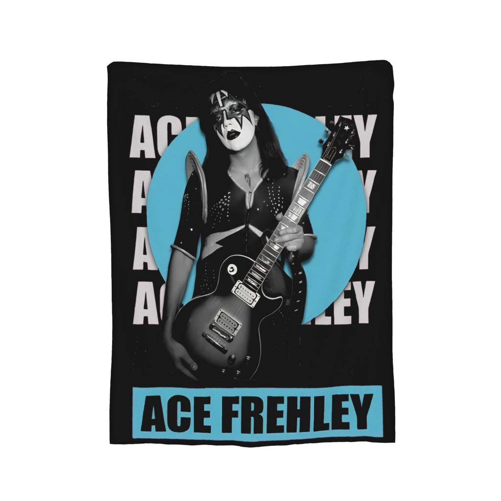 Ace Frehley RIP 1951-2025 Wool Blankets Kiss Band Custom Throw Blankets for Home 200x150cm Rug Piece,