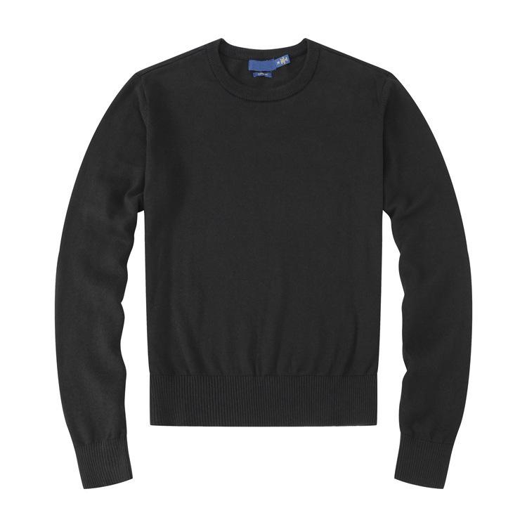 Men's Lambswool Knit Sweater - Autumn/Winter, Round Neck, Solid Color