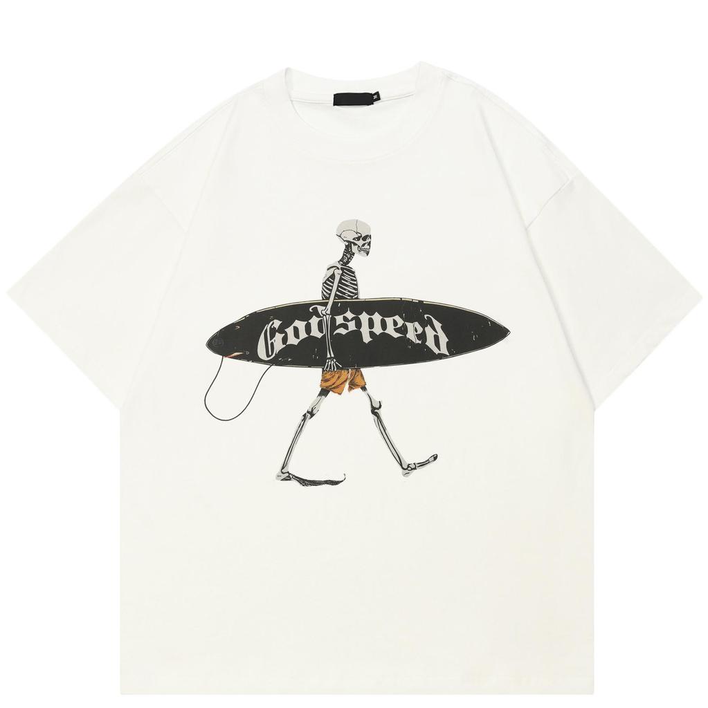 Streetwear Halloween Skull Graphic T-Shirt Cotton Tshirt Unisex Tops Tees Summer Short Sleeves T Shirt