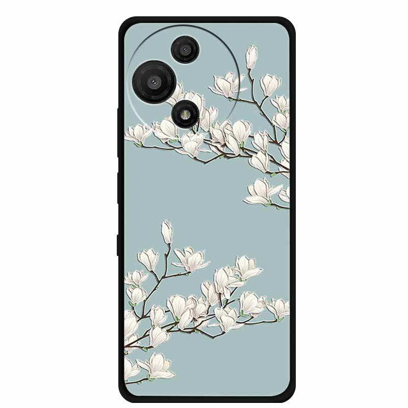 For TCL 60 SE Nxtpaper Case 3D Emboss Relief Flowers Black TPU Silicone Soft Back Cover Cases For TCL 60R Case 6.7" Fundas Bag