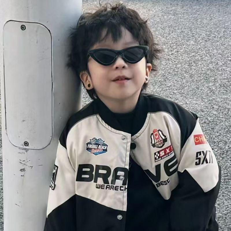 New Boys' and Girls' Glasses Retro Triangle Cat Eye Kids Sunglasses Trendy Personality Candy Color Cute Children's Sunglasses