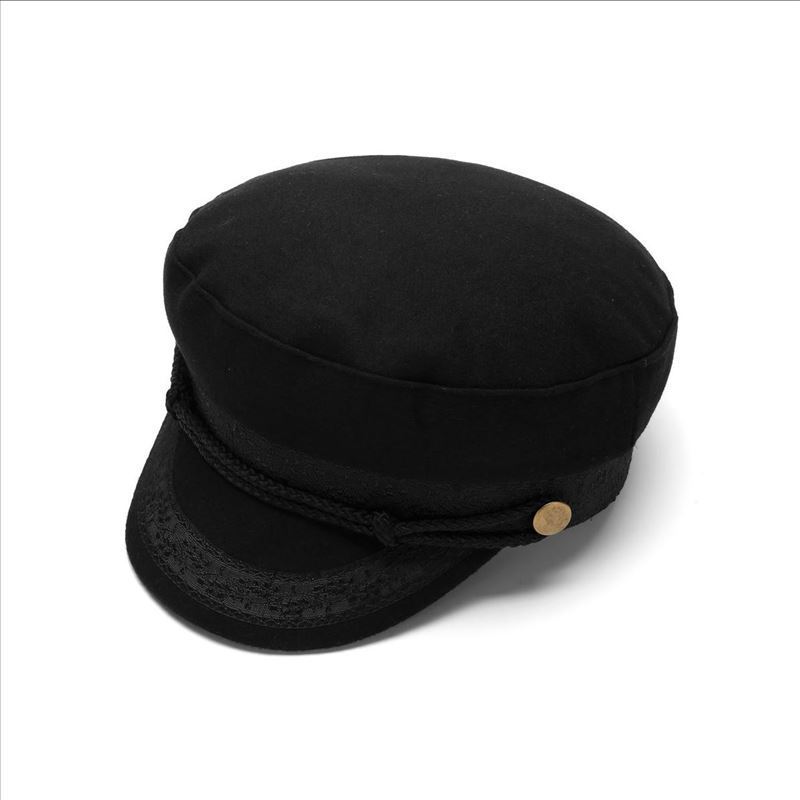 Gorra Azul Marino Cerrada, sombrero de copa plana para circunferencia de cabeza pequeña, sombrero de capitán estilo europeo y americano, gorra de marinero, sombrero de moda casual militar talla grande