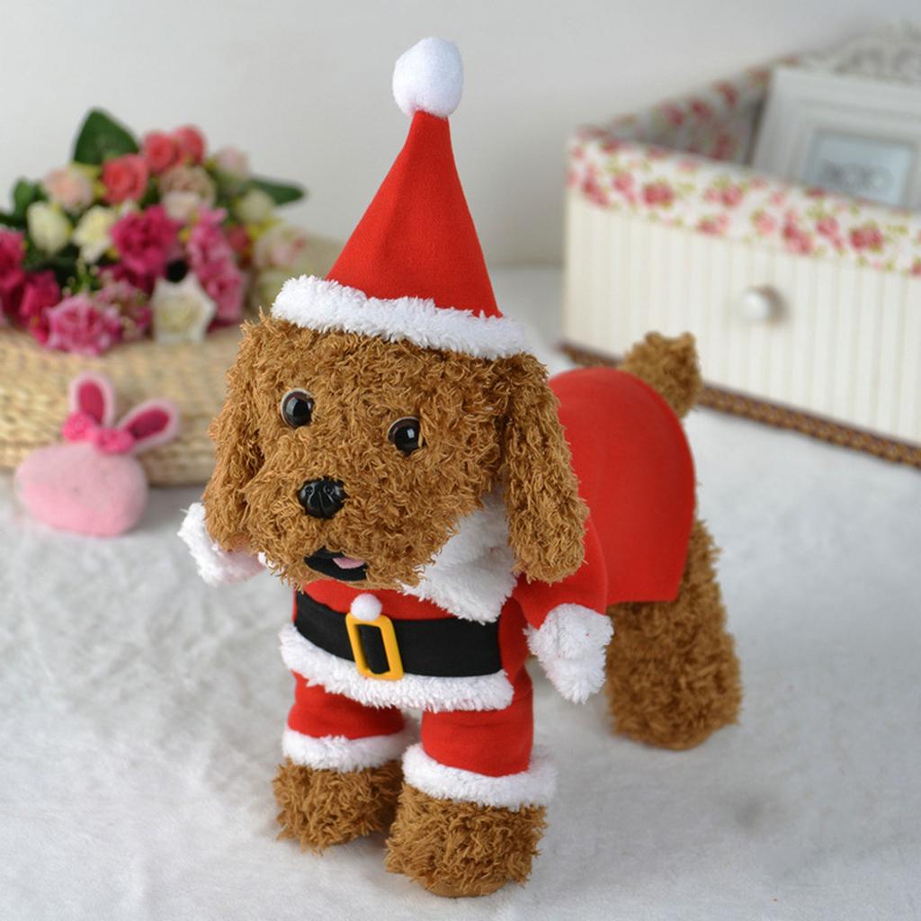 Santa Clause Suit Red Hat & Jackets Fashion Cat Dog Plush Costume Pet Supplies
