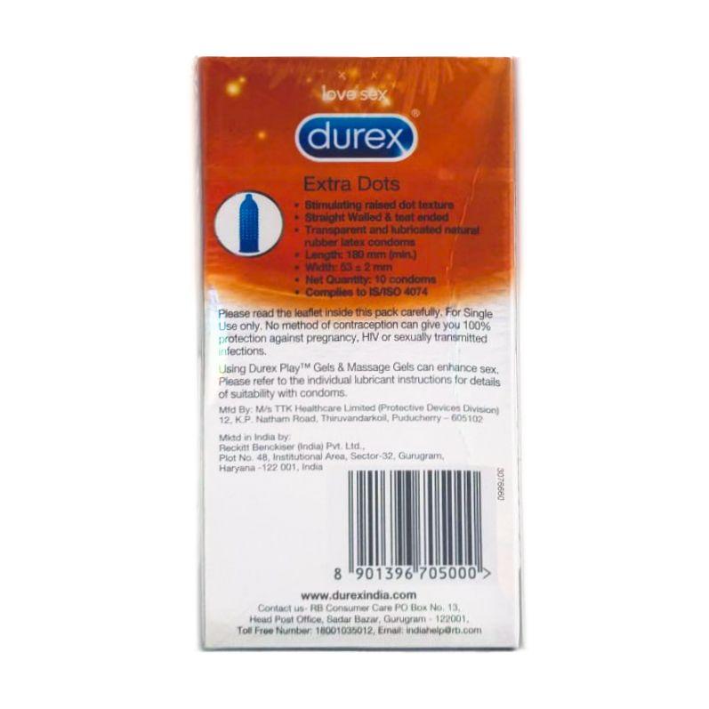 Gepunktete Kondome (10 Stück), Extra Dots Kondome, Durex
