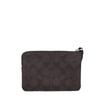 Coach F58035 Corner Zip Wristlet Signature Coated Canvas One Size Black Brown,