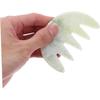 Jade Massage Comb Scalp Gua Sha Tool for Face and Hair, Multifunctional Scalp Massager, Jade Green, Relieve Headache Promote Hair Growth