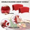 2 Pcs Silicone Assist Hot Pan Handle Holder Anti-slip Cast Iron Pan Skillet Handle Cover Heat Resistant Pot Holder Sleeves JT426