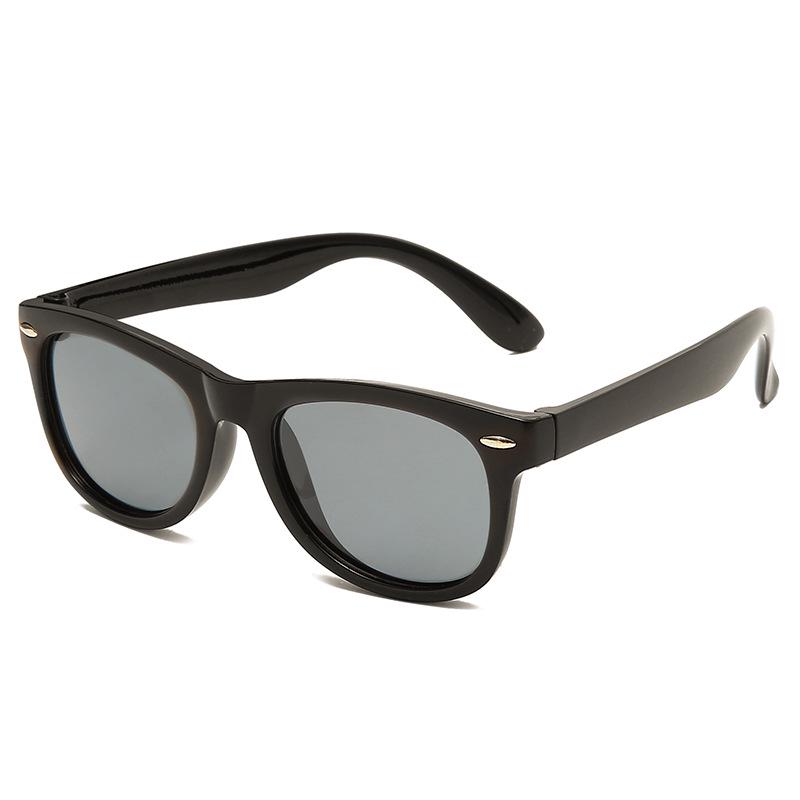 Polarized Silicone Baby Sunglasses - Anti-UV, Color Block, Fashionable Kids' Eyewear