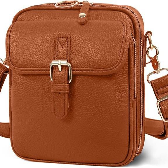 Retro Skórzana Torba Listonoszka Crossbody - Wszechstronna, Casualowa, Jednoramienna Torebka na Telefony Komórkowe