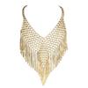 Geometric Tassels Metal Necklace With Handmade Details Clavicle Chain Accessory For Unique Fashion Statements