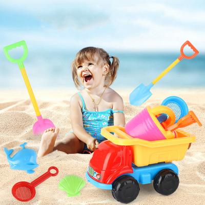17Pcs Kids Beach Toys Set Sandbox Toys Truck Sand Toys Creative Sand Tools Kit Sand Molds Shovels Waterwheel For Children