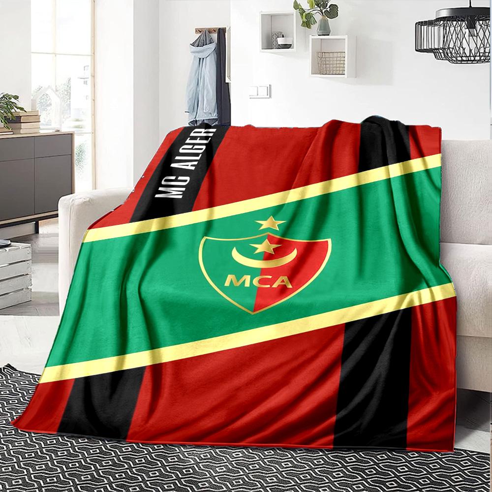 Mouloudia Club Alger MCA Print Flannel Blanket High Quality Warm Comfortable Cover for All Seasons Perfect for Gifts Home Decor