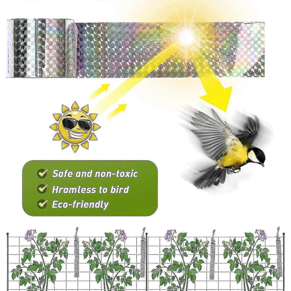 45m Anti Pigeon Bird Repeller Tape Double Sided Anti Bird Repellent Tape Shiny Holographic Bird Repellent Tape for Scaring Birds Bird Scarer Birds