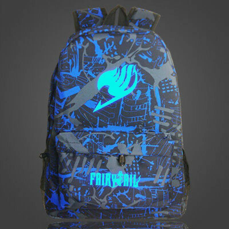 Fairy Tail Backpack Canvas School Bag With Zipper For Students Travel