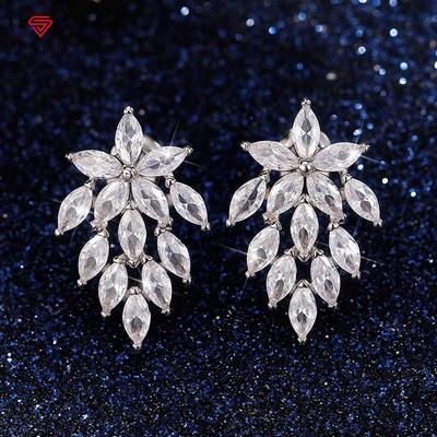 Silver Color/Gold Color Marquise CZ Leaf Stud Earrings For Women Exquisite Luxury Female Earrings Gift Statement Jewelry