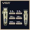 VGR V-643 High-end Men's Hair Clipper with Retro Metal Body, Professional Hair Trimmer with LCD Digital Display and Push Shear Home Razor Shaver