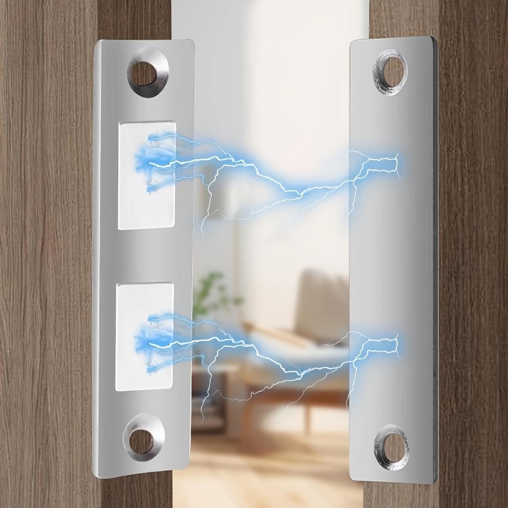 Ferromagnetic Door Adsorption Strips,No-Drilling Invisible Magnets for Sliding Wardrobe Doors, Strong Magnetic Patches for Home