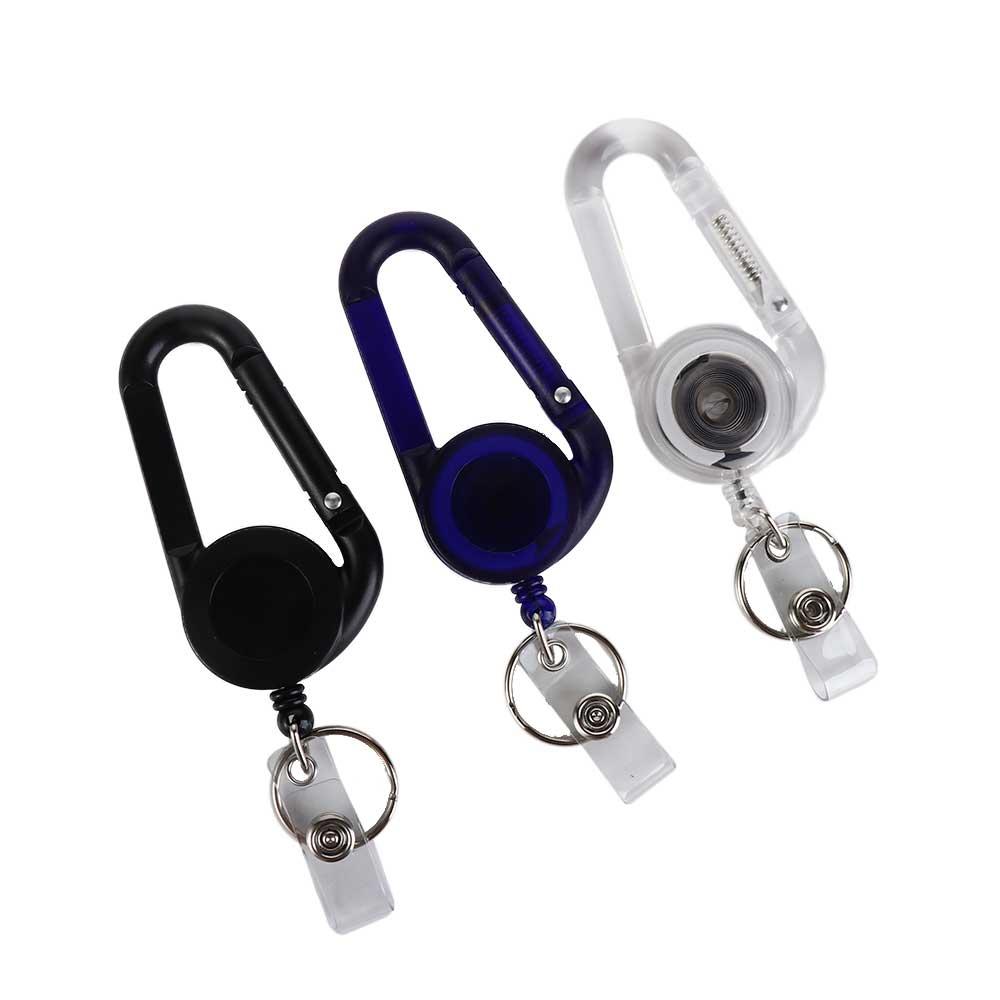 Color Telescopic Outdoor Anti Lost Easy Pull Buckle Carabiner Keychain Badge Reel Clip Badge Holder