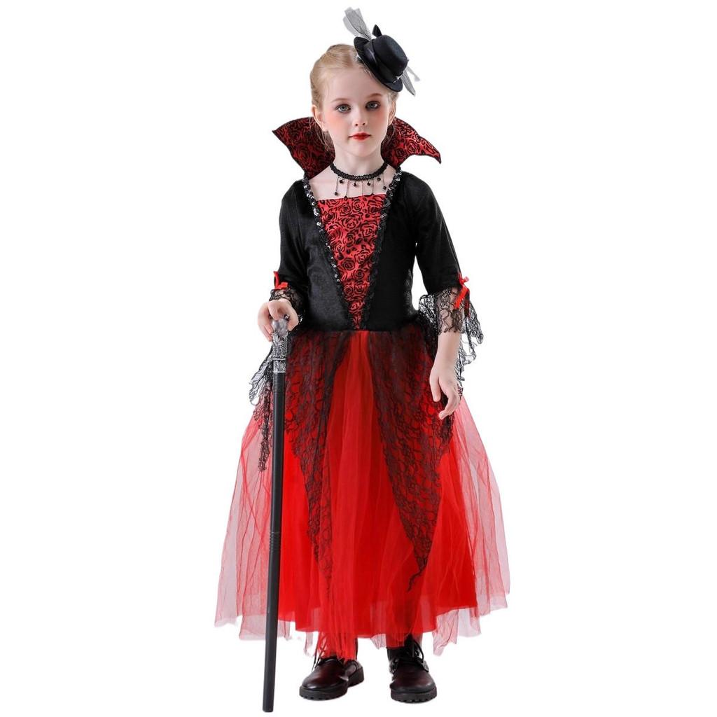 Halloween Costume Children Vampire Demon Witch Princess Dress For Stage Play