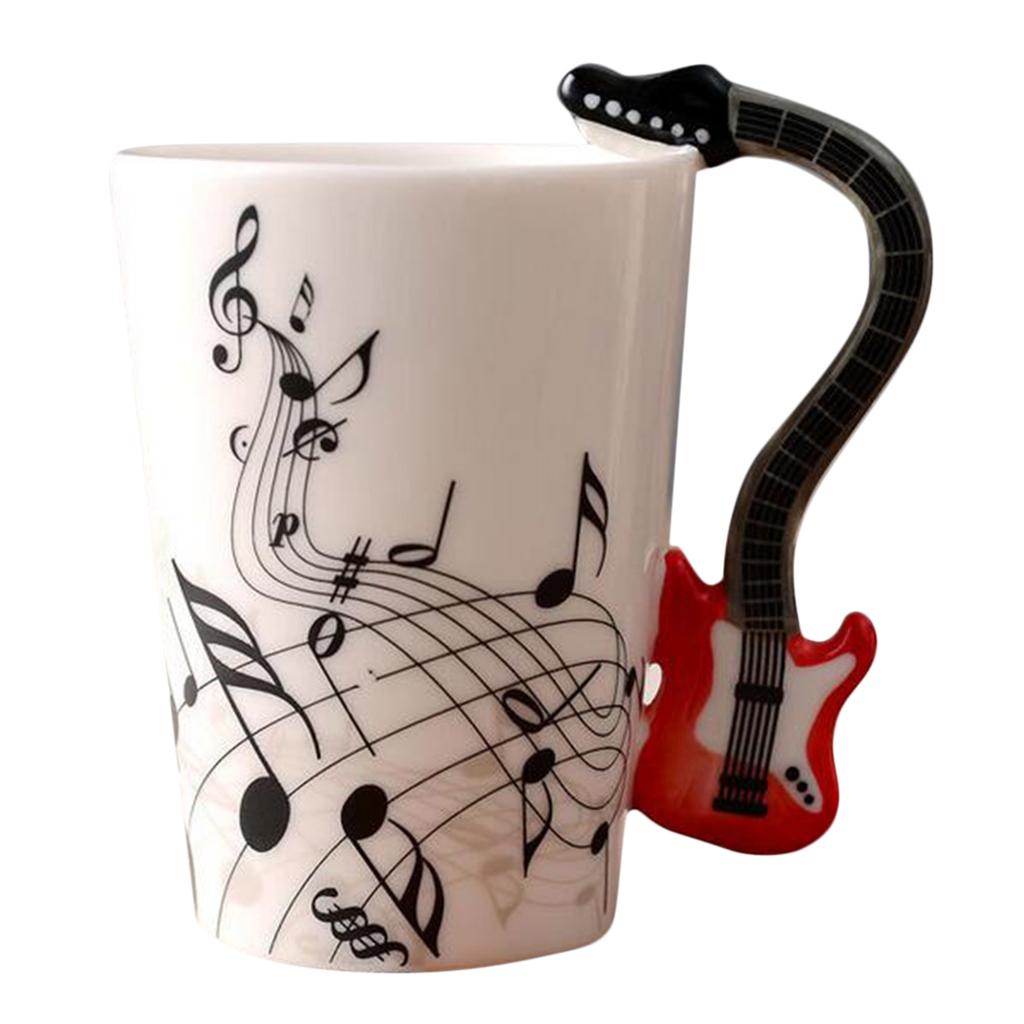 Ceramic Cup Coffee Mug Instrument Mug Creative Gift Black Guitar ARI