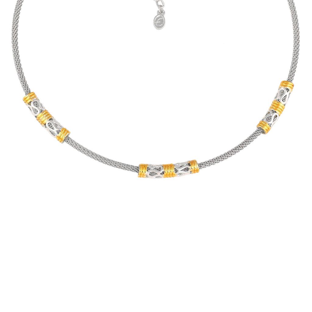 Estele Designer Colier din plasă placat cu aur și rodiu pentru fete și femei