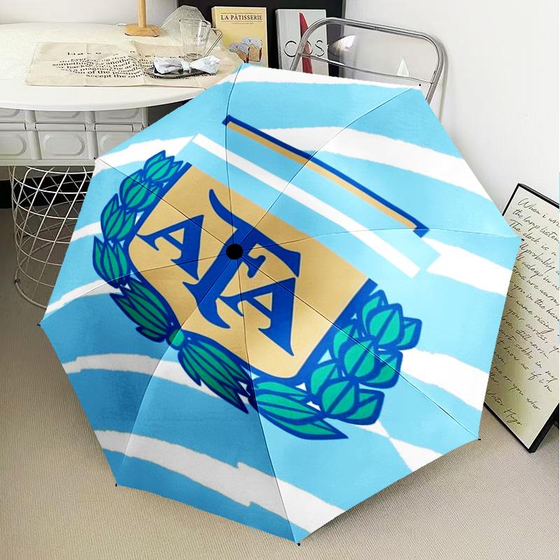 1 Stück Argentinien Fußballverein Bedruckter Regenschirm Faltbarer Regenschirm, Automatischer Regenschirm 8-Speichen für Reisen, Camping Fan Geschenke Weihnachtsgeschenke