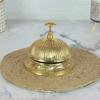 Embossed Brass Desk Bell - Vintage Style Reception Counter Bell