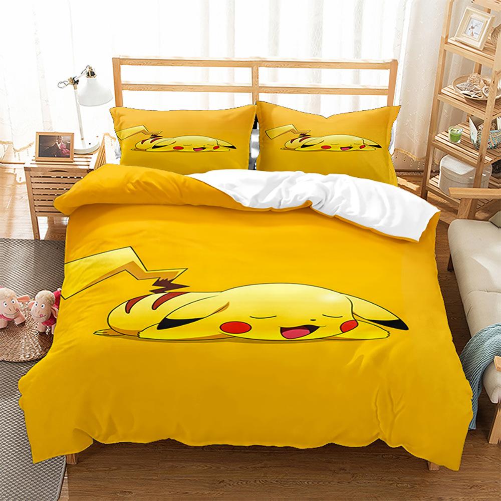 3D Digital Printing Quilt Cover, Pillowcase, Bedding, Cartoon Three-Piece Set, Home Textile Four-Piece Set