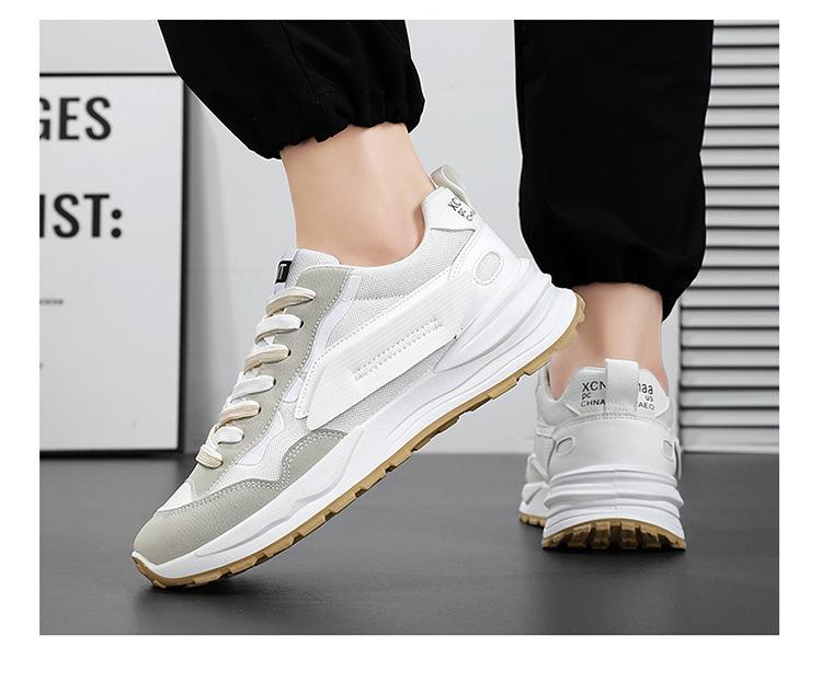 2025 Men's Summer Breathable White Mesh Sneakers - Korean Style Casual Versatile Dad Shoes